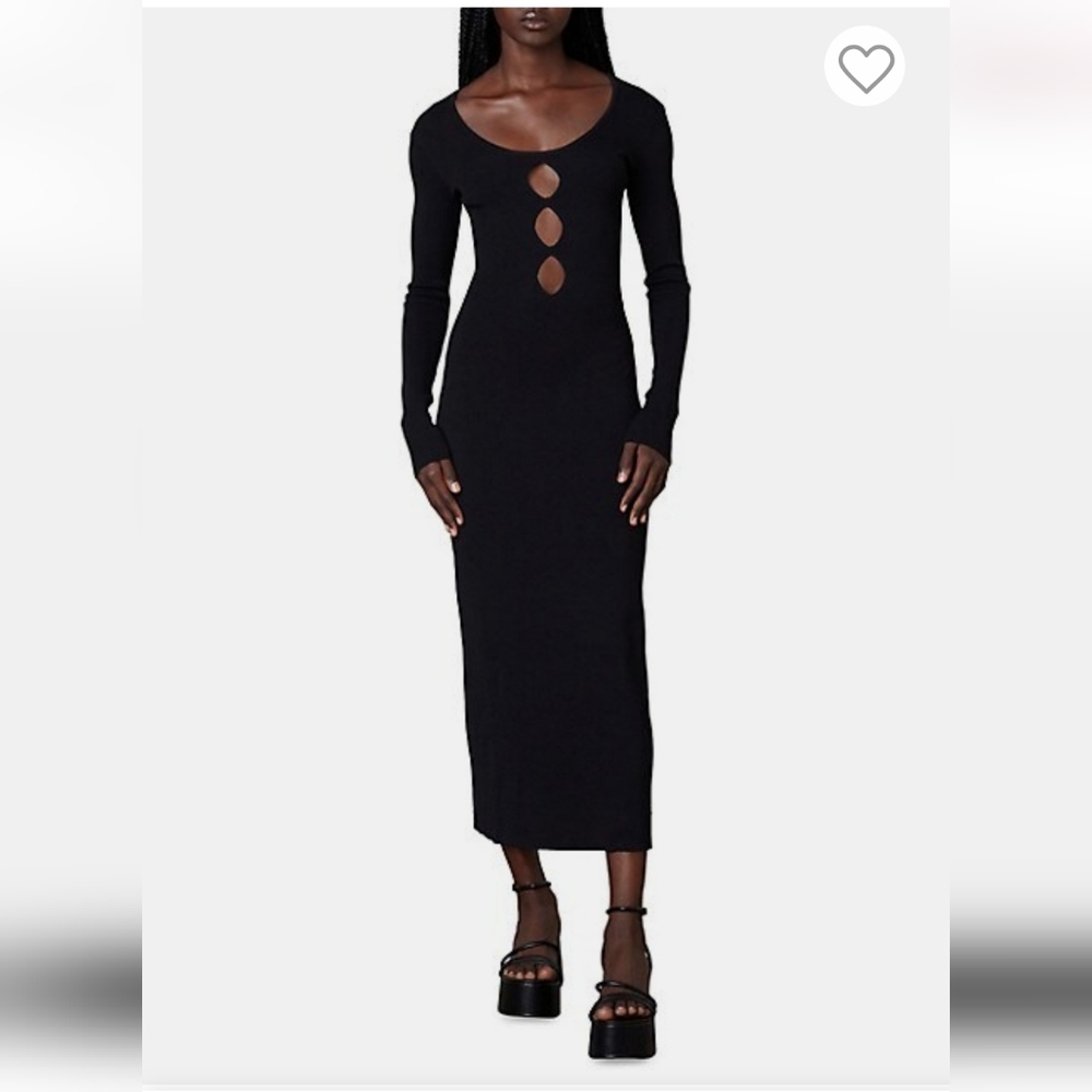 NEW NIA Demi-Cutout ribbed dress- Size Large